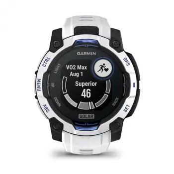 Garmin Instinct 3 Solar išmanusis laikrodis, 45 mm, Black/Stone White, silikoninė apyrankė (010-02934-03)