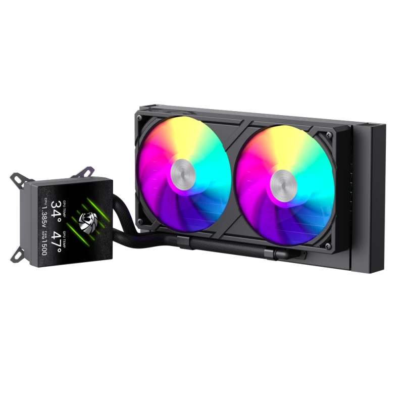 Gamemax GLACIER 240 LCD BK skysčio aušintuvas procesoriui | Intel, AMD
