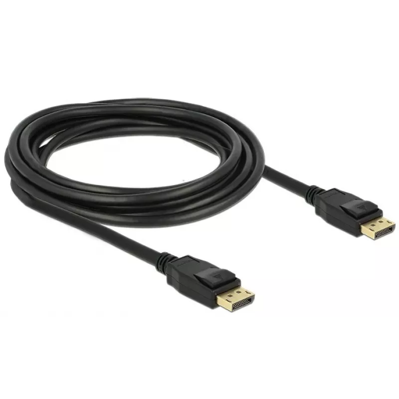 Delock DisplayPort kabelis, DisplayPort (M) į DisplayPort (M), 3 m, su užraktu, juodas