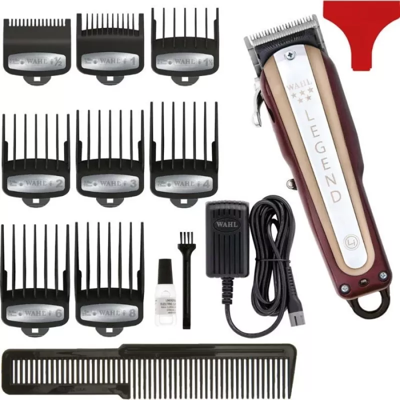 WAHL Cordless Legend Burgundinė, Sidabrinė Ličio jonų (Li-Ion) belaidė mašinėlė