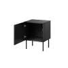 Nakties staliukas Cama Meble SIENA 2 vnt., 44,5×40×59 cm, juodas matinis, MDF ir medžio drožlių plokštė