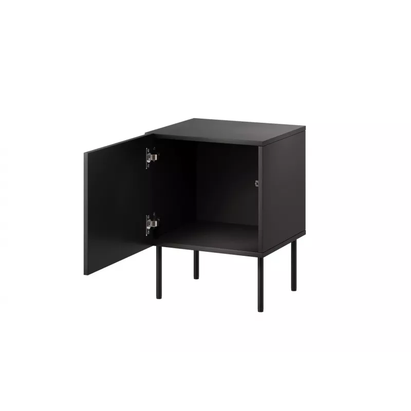 Nakties staliukas Cama Meble SIENA 2 vnt., 44,5×40×59 cm, juodas matinis, MDF ir medžio drožlių plokštė