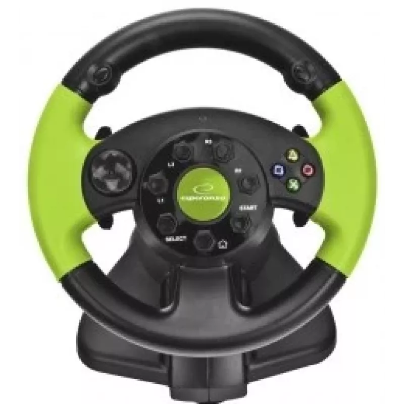 Esperanza EG104 High Octane vairas su pedalų komplektu, PC/PS3/Xbox 360, juodos ir žalios spalvų
