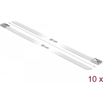Kabelio raištis DeLOCK 18824 plieninis baltas 500 mm 10 vnt.
