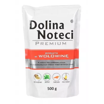 DOLINA NOTECI Premium Rich in beef – šlapias ėdalas šunims – 500 g