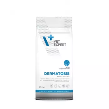 Sausas šunų ėdalas VETEXPERT Veterinary Diet Dermatosis Triušis & Bulvės 2 kg — suaugusiems, monoproteininis, be grūdų/glitimo/sojos