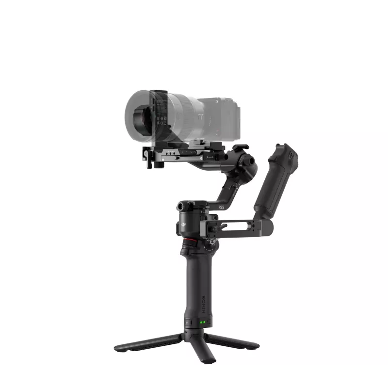 Rankinis kameros stabilizatorius DJI RS 5 Combo – aliuminis, 30 h baterija, 1,46 kg, juodas