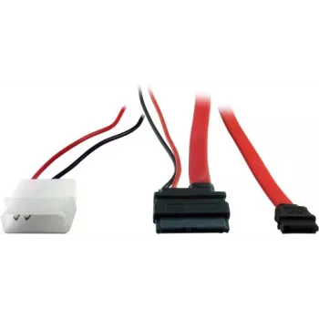 Inter-Tech SATA adapteris - Slimline SATA į vidinį maitinimo šaltinį, 4 kontaktų, SATA - 15cm - Raudonas (88885323)