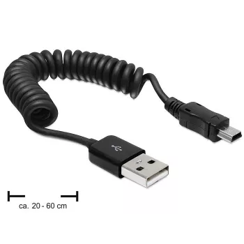 USB kabelis DeLOCK USB 2.0 0,6 m USB A Mini-USB A juodas
