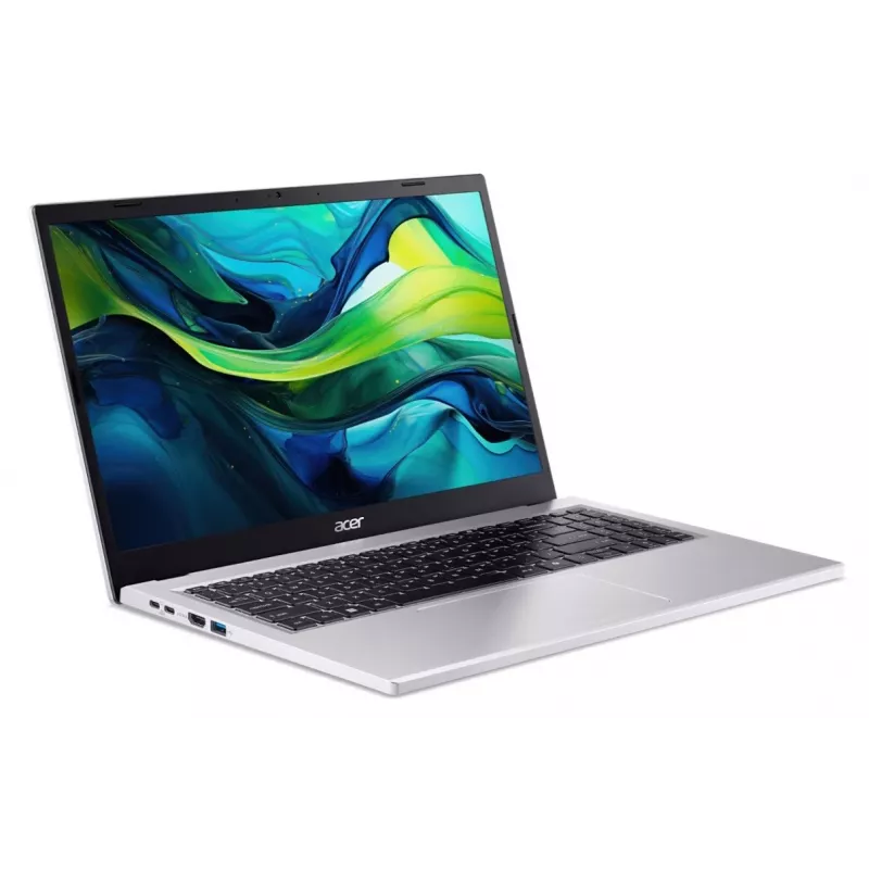 Nešiojamas kompiuteris Acer Aspire Go 15 AG15-71P-58WM — 15,6 colio Full HD, Intel Core i5-1334U, 16 GB DDR5, 512 GB SSD, FreeDOS, sidabrinis