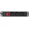 Extralink 10 1U 3 lizdų EU tipo maitinimo PDU su jungikliu PDU 3-EU