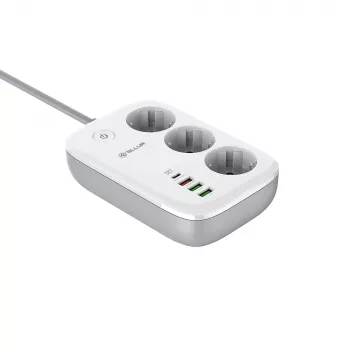Power Strip Tellur TLL331521 Smart WiFi su 3 kištukiniais lizdais, PD 30W, QC 18W