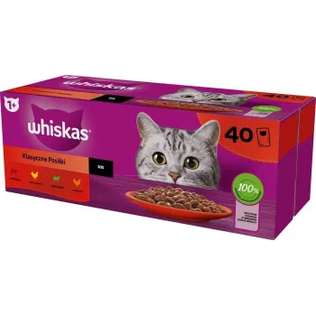 WHISKAS Classic Meals Mix - šlapias kačių maistas - 40x85g