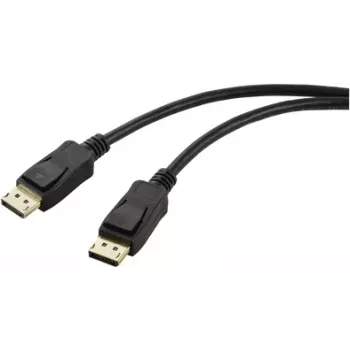 Renkforce DisplayPort jungiamasis laidas, DisplayPort kištukas – DisplayPort kištukas, 2,00 m, juodas, RF-5771516, PVC apvalkalas