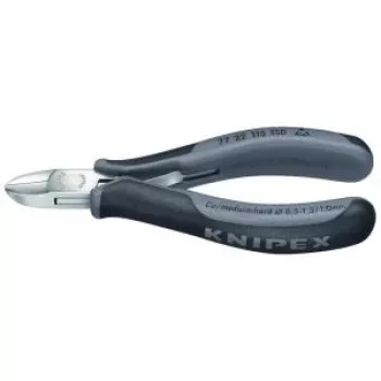 Knipex elektronikos šoniniai pjaustytuvai 115 mm, forma 2, nuožulnūs, be veidrodinio poliravimo