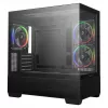 Korpusas PC Midi Tower DeepCool CG380 3F — Juodas, 235×437×451 mm, palaiko 2x120 mm šoninius + 1x120 mm galinį ventiliatorius, maitinimo šaltinis apačioje, 2,5 colio/3,5 colio HDD