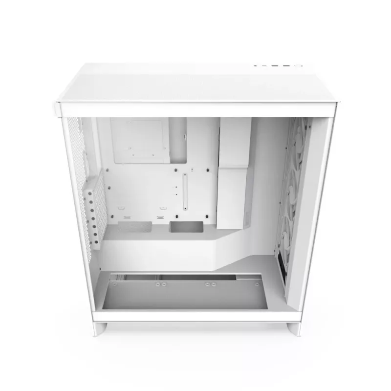 PC korpusas NZXT H7 Flow RGB Midi Tower Baltas — Grūdintas stiklas, EATX, Priekyje 3×120mm, USB-C