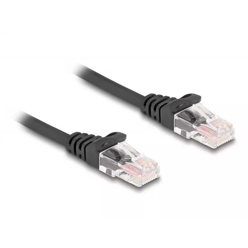 DeLOCK RJ45 spiralinis tinklo kabelis, vyriškas-kištukas, Cat.5e, 2 m, juodas