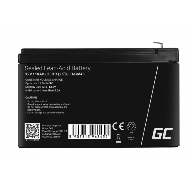 Green Cell AGM48 UPS baterija Sandarus švino rūgšties (VRLA) 12 V 10 Ah