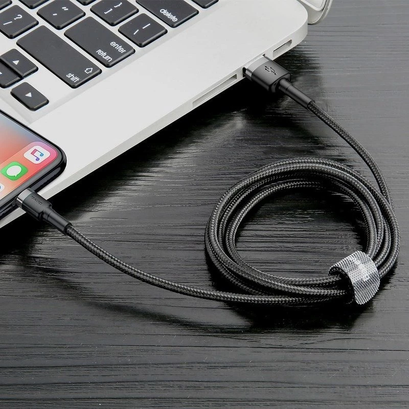 Baseus Cafule USB–Lightning kabelis 2A 3m (juodas+pilkas)