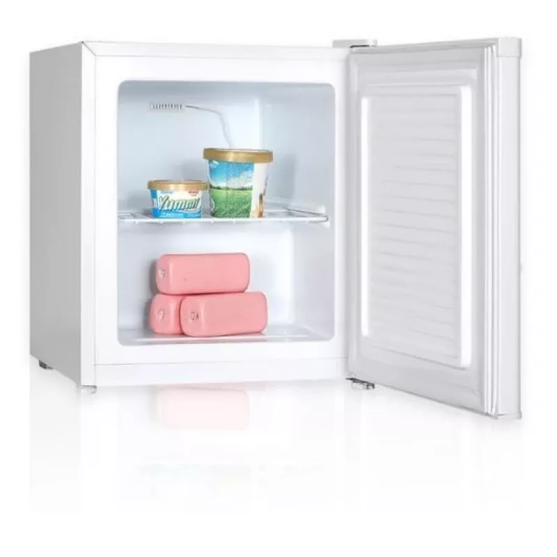 Šaldiklis vertikalus MPM 46-ZS-01B, 34 L, baltas, laisvai pastatomas, reversinės durelės, 230 V, 41 dB