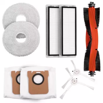 Valymo priedų rinkinys robotiniam dulkių siurbliui: šepečiai, volai, filtrai, šluostės, maišeliai, skirti Xiaomi S10+, X10+, X20, Dreame S10 Pro
