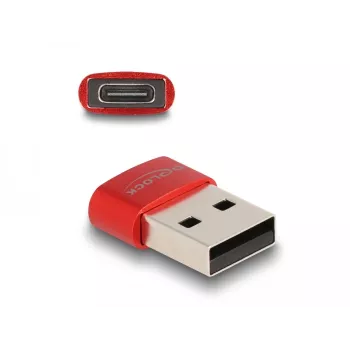 Delock USB adapteris USB (M) į 24 kontaktų USB-C (M) USB 2.0 3 A raudonas (60050)