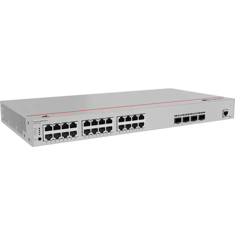 Huawei S310-24P4X Gigabit PoE valdomas jungiklis, 24x PoE, 4x SFP+, montuojamas į stelažą