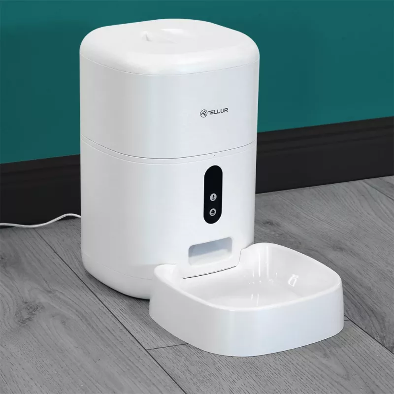 Automatinis šėrimo įrenginys gyvūnams Tellur TLL331461 su UltraHD kamera, 4 l, baltas