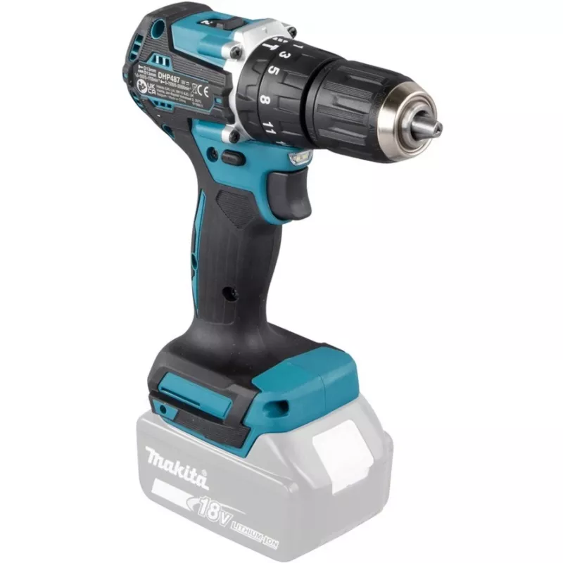 Gręžtuvas Makita DHP487Z 1700 RPM, 1.4 kg, juodas/mėlynas
