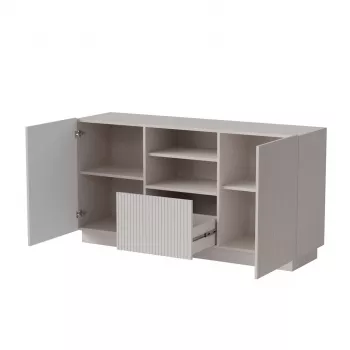 Komoda Cama LIVERTI 150x42x78 cm, smėlio spalvos, 1 stalčius, medžio drožlių plokštė