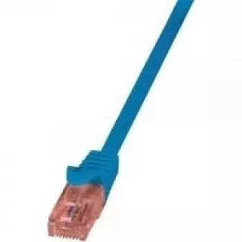 Logilink RJ45 tinklo jungiamasis kabelis CAT 6 U/UTP [1x RJ-Plug - 1x RJ-Plug] 2 m mėlynas, liepsnai atsparus (CQ2056U)