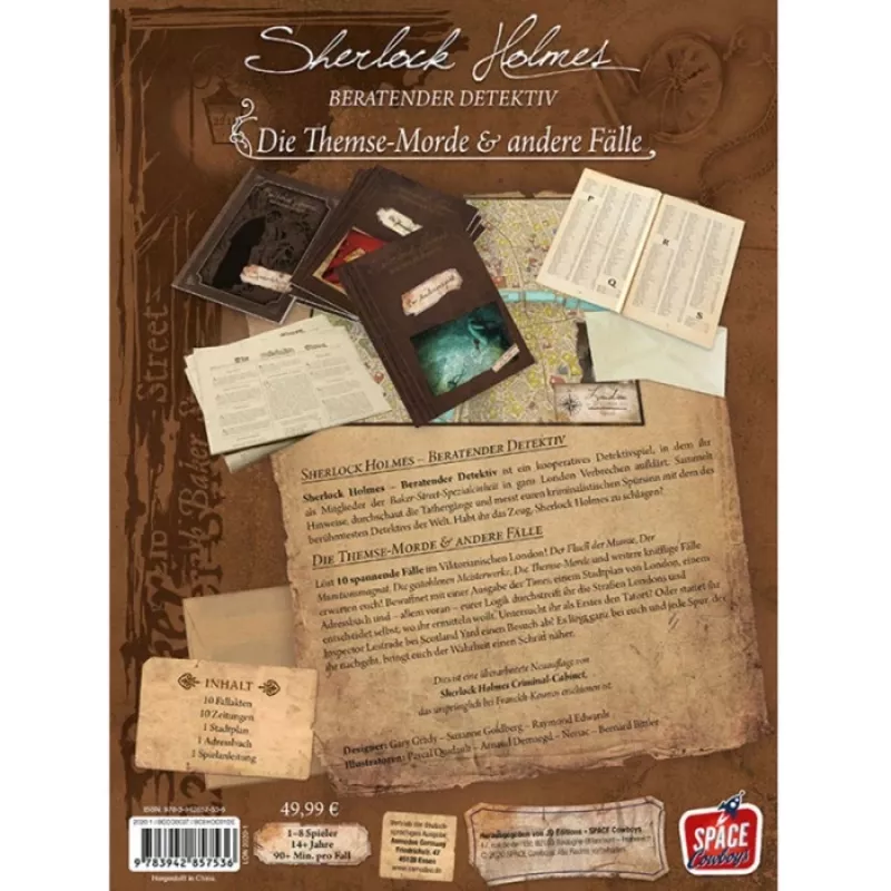 Sherlock Holmes Consulting Detective: Temzės žmogžudystės ir kitos bylos, stalo žaidimas
