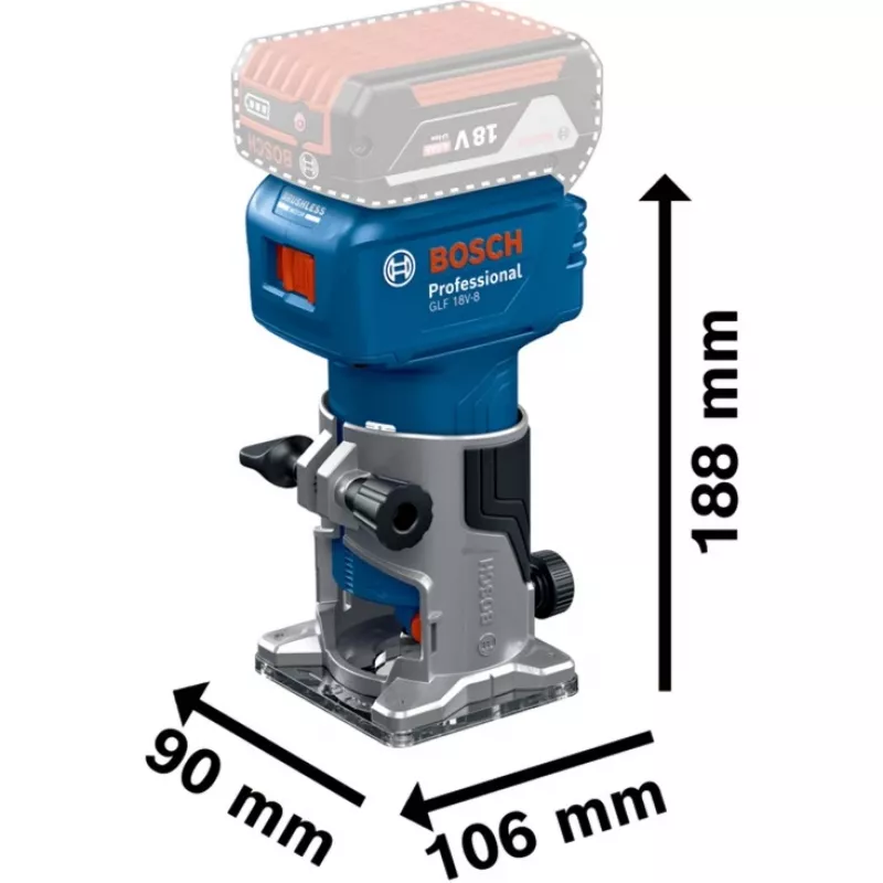 Bosch GLF 18V-8 Professional bevielis laminato frezeris (Solo)