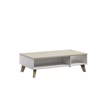 Staliukas kavos Cama Meble LOTTA 110 stačiakampis, 1100×600×350 mm, baltas rėmas su Sonoma ąžuolo viršumi