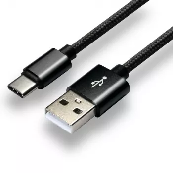 everActive CBB-1CB USB-C laidas 1m - Juodas, pintas, greitas įkrovimas, 3A