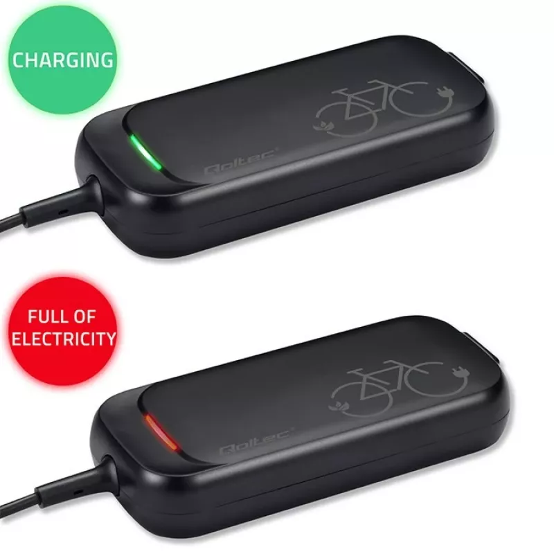 Qoltec greitasis įkroviklis XIAOMI 36V elektriniam paspirtukui / dviračiui | 42V | 2A | 8,0*8,0mm+pin | vandeniui atsparus + maitinimo laidas