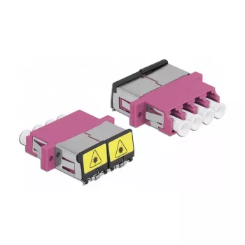 Optinis skaidulų jungiklis DeLOCK 86906 LC Quad moteriškas į LC Quad moterišką daugiamodis violetinis