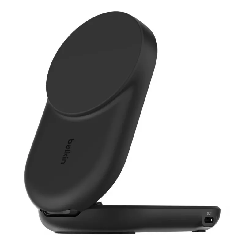 Vidinis įkroviklis Belkin UltraCharge 25 W Qi2 2 viename Magnetinis USB-C Juodas Apvalus