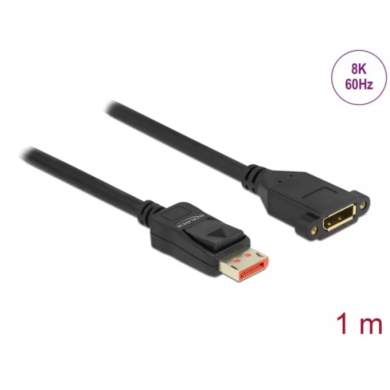 DisplayPort ilginimo kabelis panel-mount DeLOCK 87095 8K 60 Hz 1 m