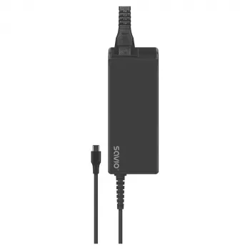 Vidinis kintamosios srovės įkroviklis SAVIO ZA-01, 65 W USB‑C PD 3.0, 100–240 V įėjimas, vienas prievadas, juodas