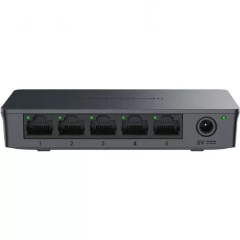 Grandstream GWN7700 nevaldomas 2 sluoksnio komutatorius 5x Gigabit prievadai 10 Gbps komutavimo talpa 802.1p QoS juodas stalinis/sieninis 5 VDC