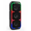 Nešiojamas stereo garsiakalbis SQUEAK SQ1009 – Bluetooth 5.3, 45W RMS, 10h baterija, FM, USB, AUX, LED, 1800 mAh, Juodas