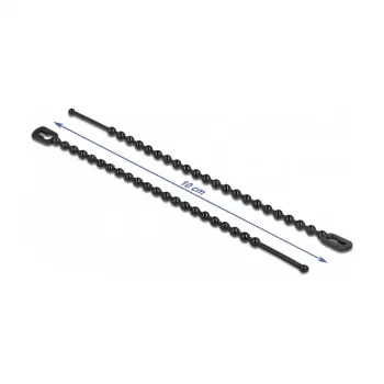 Kabelio raištis su karoliukais DeLOCK 19566 L 100 x W 2,4 mm juodas 100 vnt.