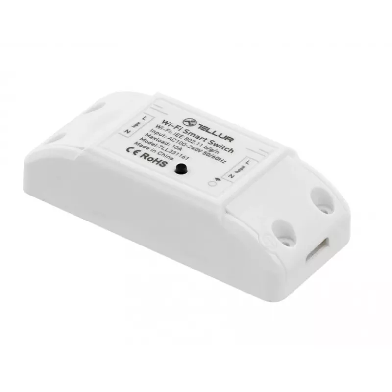Inlinis WiFi jungiklis Tellur TLL331161 2200W – išmanus relė lempoms ir prietaisams
