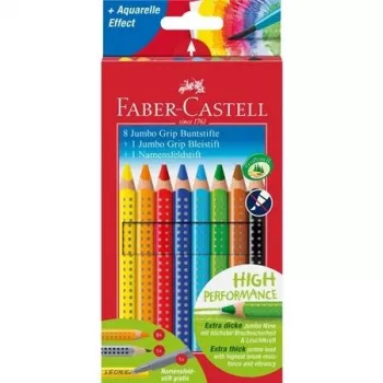 Spalvotas pieštukas Faber-Castell 280921 Jumbo Grip rinkinys 8+1+1, įvairiaspalvis, 10 vnt.