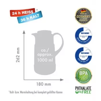 ROTPUNKT Termosas 1,0 l, ristretto (juoda)