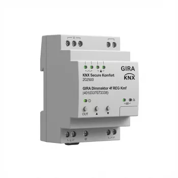 Gira Dimmaktor REG KNX Secure 4 kanalų dimmerinis vykdiklis 202500, 4 išėjimai
