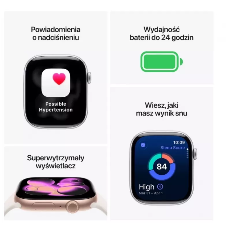 Išmanusis laikrodis Apple Watch Series 11 GPS + Cellular 42mm Auksinis titano korpusas Šviesiai rožinis sportinis dirželis M/L