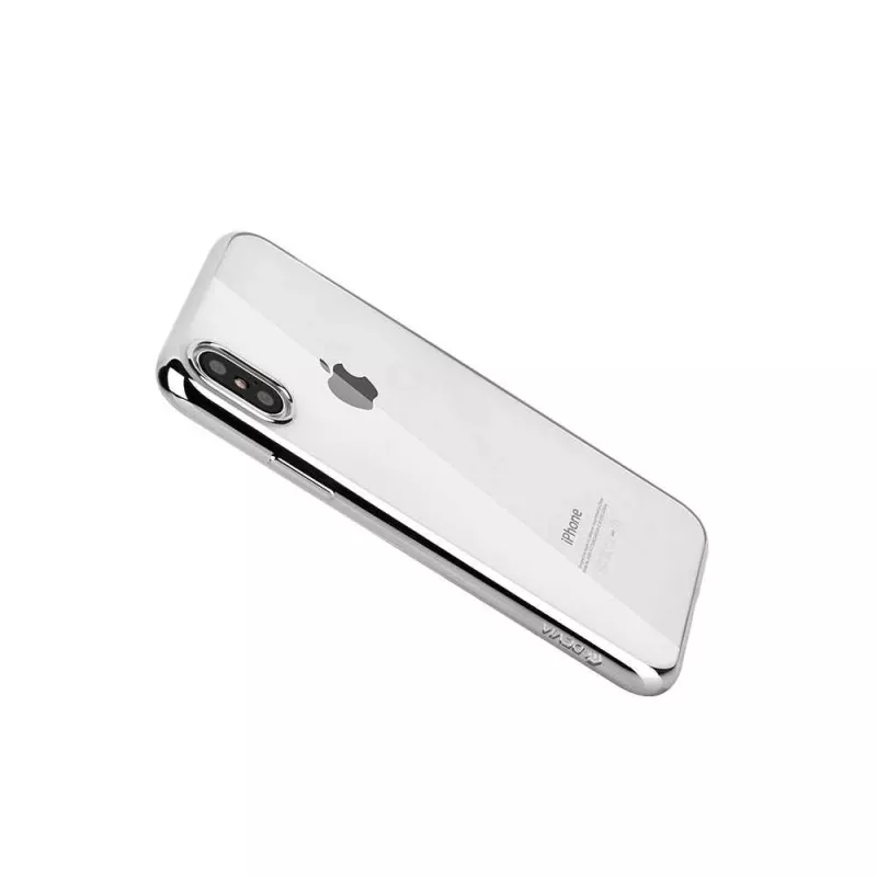 Minkštas dėklas Devia, skirtas iPhone XS Max — TPU, sidabrinis, plonas apsauginis dėklas
